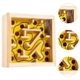 thumbnail image 6 of Vaveren Wooden Labyrinth Board Game Montessori Toy Marble Maze for Adults Kids Teens Yellow, 6 of 8