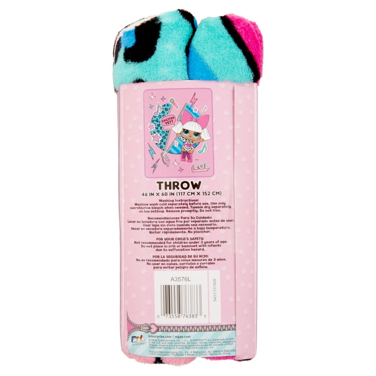 L.O.L Surprise Kids Fleece Throw Blanket 46 x 60 Pink MGA
