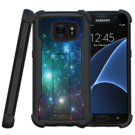 Samsung Galaxy S7 Case | Galaxy S7 Phone Case [ShockWave Armor] Dual Layer High Impact Case w/ Kickstand - Blue Space