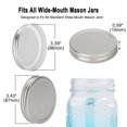 thumbnail image 2 of 10 Pack Metal Mason Jar Lids Wide Mouth Mason Canning Jars Top Food Storage Caps Silver Tone, 2 of 7