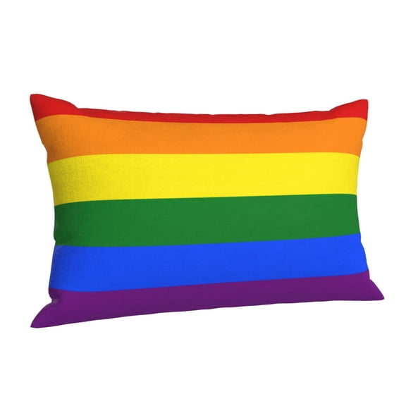 Hidden Zipper Pillowcases Rainbow Flag Lumbar Pillow Case Decorative Pillow Cases Bed Cushion Covers 20"x30"