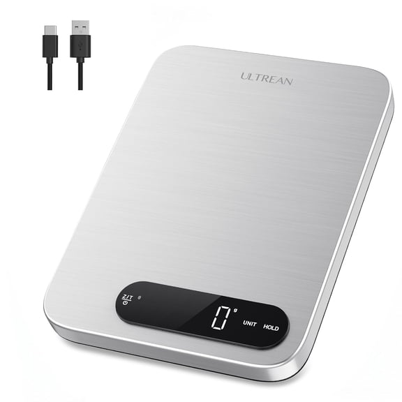 Ultrean Food Scale, Digital Kitchen Scale with LED Display, IPX7 Waterproof, Rechargeable, 1g Precision, Weight Grams and Ounces for Baking Cooking