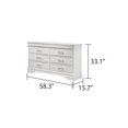 thumbnail image 2 of Brooklyn Modern 6 Drawer Dresser made with Wood in White, 2 of 7