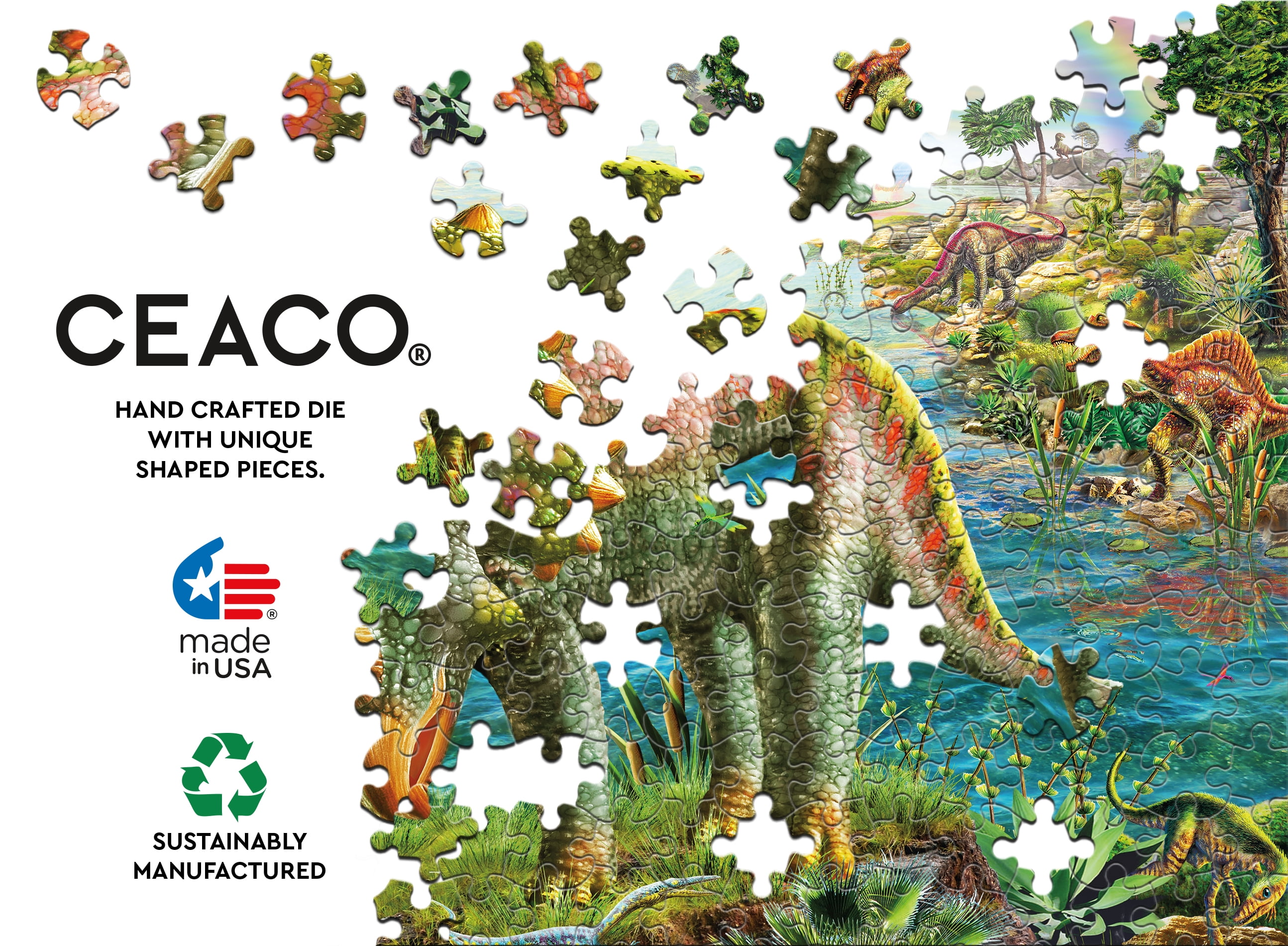 Ceaco - Prehistoria - Triceratops - 300 Piece Interlocking Jigsaw Puzzle