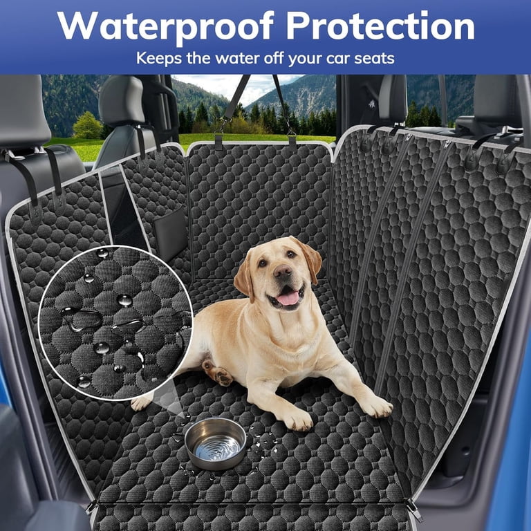 SANQITARA XL Dog Truck Seat Cover With Car Door Protector, Floor Dog Back Seat Cover For Trucks With Flip Up Rear Seats, Waterproof Full Coverage Dog