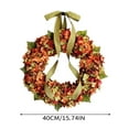 thumbnail image 5 of Fall Hydrangea Wreath – Artificial Farmhouse Bow Wreath, Front Door Welcome Decor for Thanksgiving （C）, 5 of 5