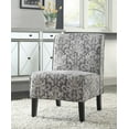 thumbnail image 2 of Linon Coco Damask Upholstered Tufted Accent Chair in Gray Patterned Fabric, 2 of 3