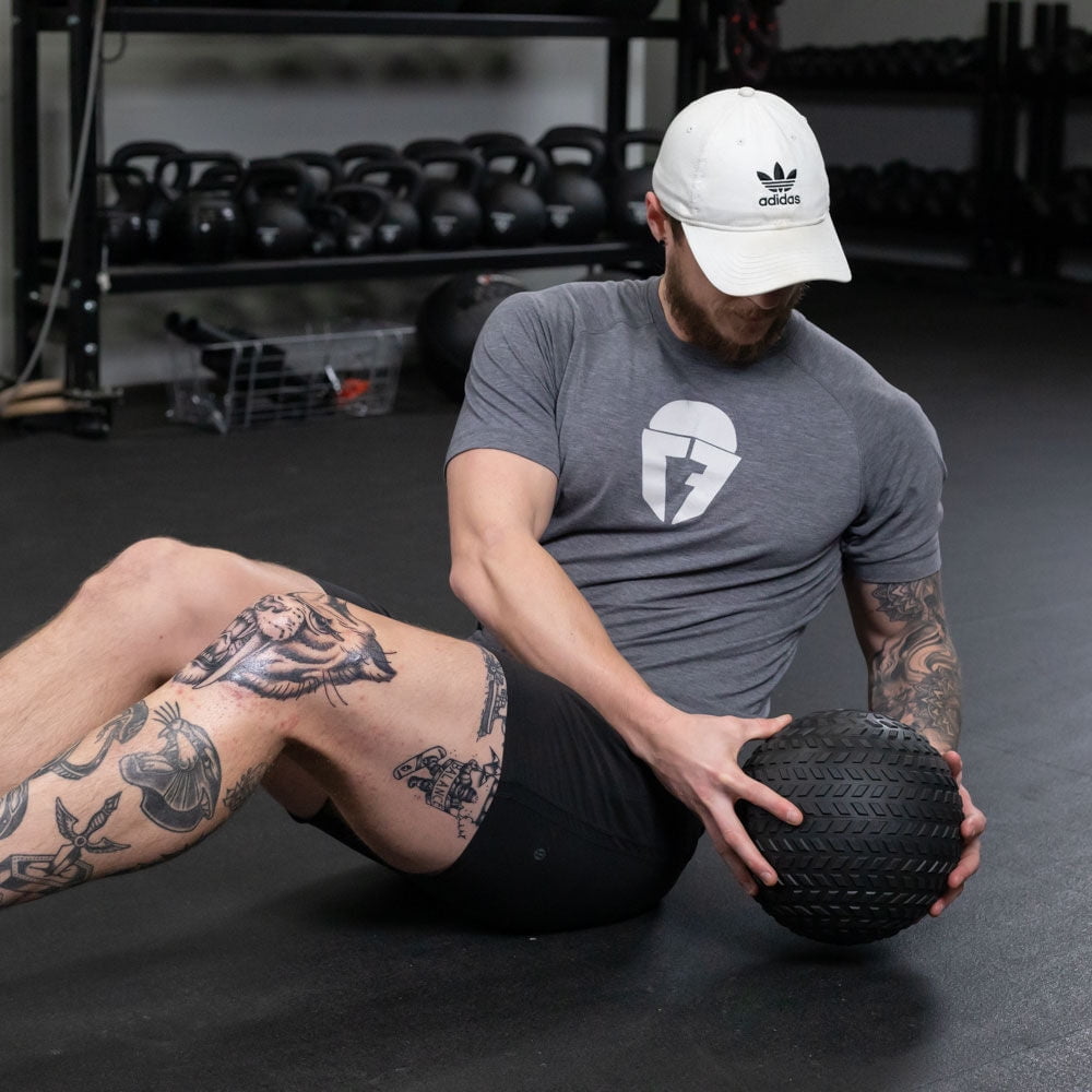 Titan Fitness 10 LB Rubber Tread Slam Ball, Dead Bounce, 10in Diameter, Weight Workout - Throw, Catch, Slam, Twist