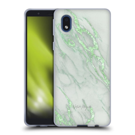 Head Case Designs Officially Licensed Nature Magick Marble Metallics Green Soft Gel Case Compatible with Samsung Galaxy A01 Core (2020)