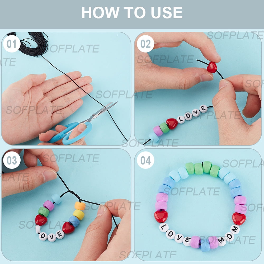 DIY Imitation Plastic Acrylic Beads Bracelet Jewelry Making Kits Mixed Color 9x6mm Hole: 3.8mm 7 colors 150pcs/color 1050pcs diy