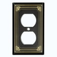 thumbnail image 2 of Metal Light Switch Plate Cover Elegant Victorian Floral Frame Black FRA066, 2 of 13