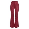 thumbnail image 6 of Vividxx Pants For Women Mesh Trousers Women's Transparent Flared Trousers With High Waist Glitter Trousers Long Party Trousers Glitter Flared Trousers Vacation Trousers, 6 of 8