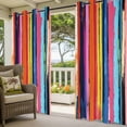 thumbnail image 3 of Colorful Striped Outdoor Curtains for Patio Waterproof,Windproof Privacy Curtains with Weighted Bottom,Modern Rainbow Abstract Graffiti Art Outside Drapes for Picnic Garage Yard 54"x84" 2 Panel, 3 of 8