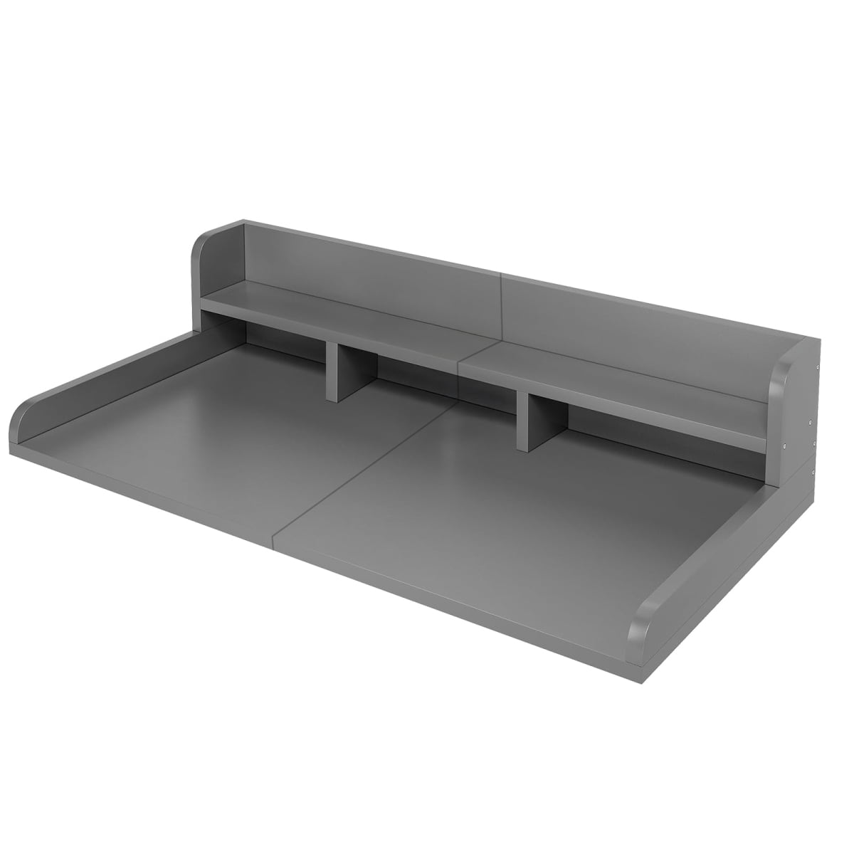 Washer Dryer Countertop 2 Tier Laundry Storage Organizer 54 Inch Wood Topper Gray