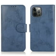 thumbnail image 2 of Nalacover Vintage PU Leather Wallet Case for iPhone 15 Pro Card Slots Holder Wrist Strap Retro Cover, Soft Silicone Full Shockproof Kickstand Magnetic Clasp Flip Folio Phone Case, Darkblue, 2 of 9