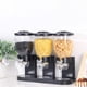 thumbnail image 3 of Dispensador de cereales de 1 pieza Recipiente de cocina Recipiente triple 3 Contador de organización Almacenamiento de alimentos frescos y secos para Negro Sunnimix dispensador de cereales, 3 of 8