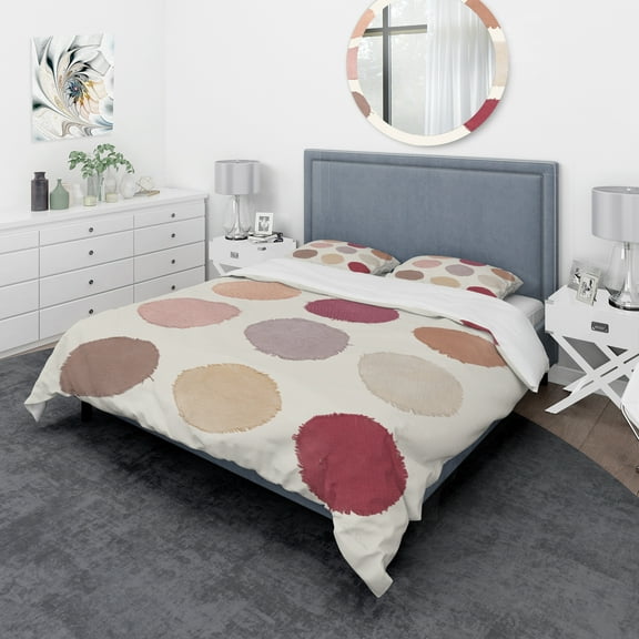 Designart 'Unique Beige Circle Designs' Geometric Duvet Cover Set