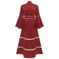 thumbnail image 4 of Alvivi Robe de Clergé pour Femmes Col Montant Manches Longues Boutonnée Robe de Ministre Liturgique Bourgogne L, 4 of 7