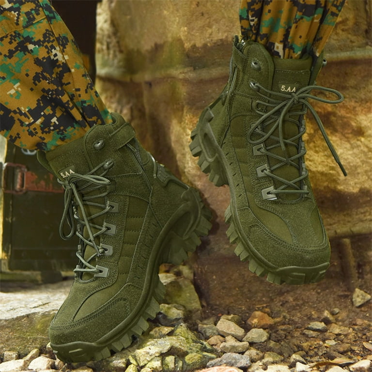 Mens Sneakers Men s Tactical Boots Lightweight Sneakers Boots Hiking Work Military Combat Boots Men s Fashion Sneakers Color Green Size 9 Walmart