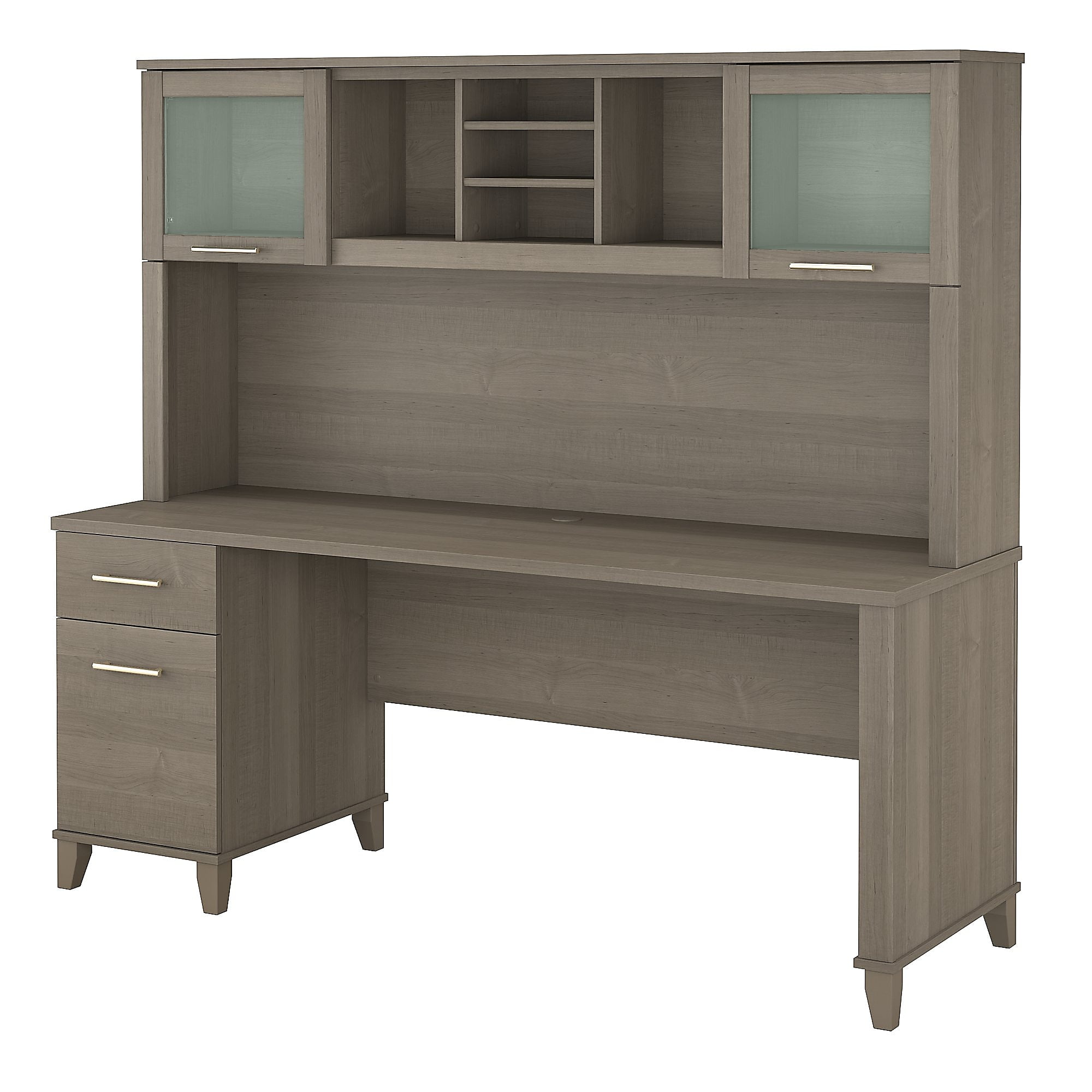 Bush Furniture Somerset 72W Office Desk with Hutch, Ash Gray SET018AG