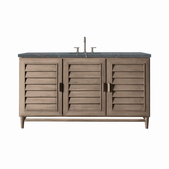 James Martin Vanities 620-V60s-3Pbl Portland 60" Single Basin Wood Vanity Set - Wood