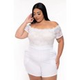 thumbnail image 2 of Plus Size Minnie Lace Top Romper - White, 2 of 6