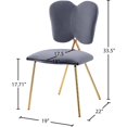 thumbnail image 5 of Maklaine 17.71" Contemporary Velvet Dining Chair in Gray and Gold (Set of 2), 5 of 5