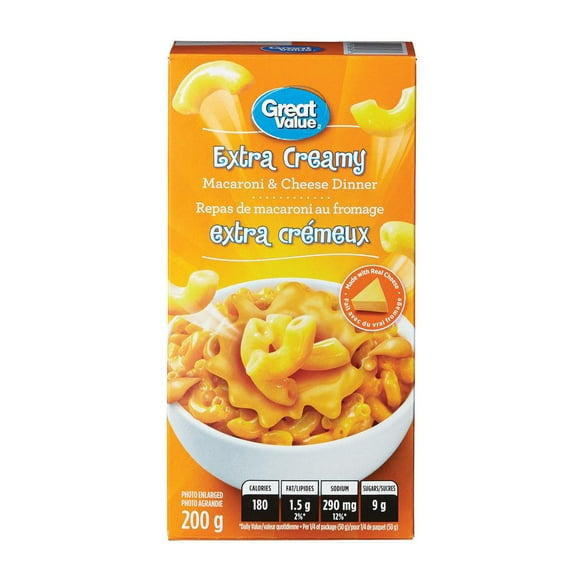Repas de macaroni au fromage extra crémeux Great Value 200 g