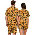thumbnail image 6 of JULMCOMO Halloween Couples Matching Pajama Sets Pumpkin Ghost Print Button Down Holiday Party 2 Piece Sets Soft Comfy Shorts Pajamas Ginger-Men S, 6 of 6