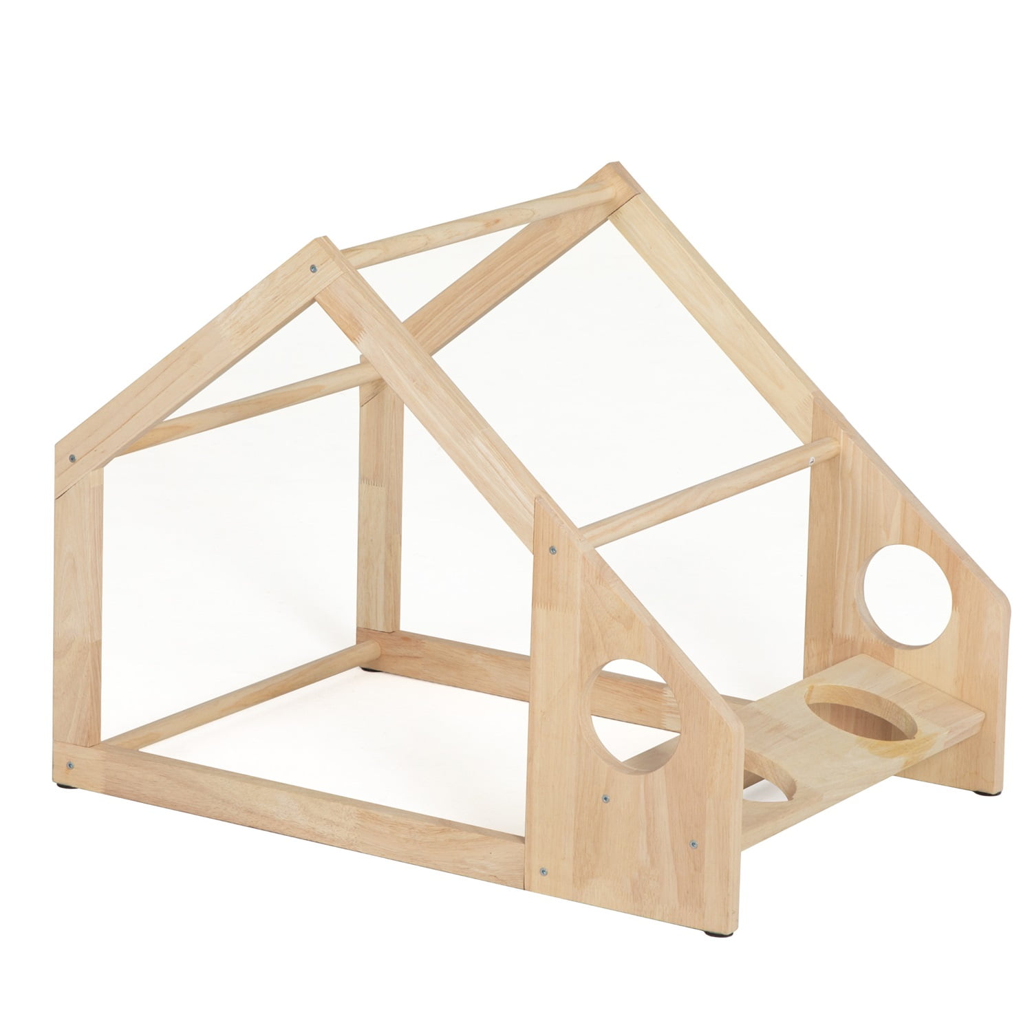 Pefilos 22" Pet House with Bowl Wooden Dog Houses Indoor Kennel with Mat Cat House, Beige Pefilos 22" Pet House with Bowl Wooden Dog Houses Indoor Kennel with Mat Cat House, Beige