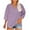 Purple, variant on BangWanChi Loose Shirts for Women Fashion Plus Size Solid Color V-Neck 3/4 Sleeve Shirt Blouses