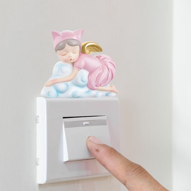 Etiqueta de la pared de dibujos animados Interruptor de luz Calcomanías de decoración Pegatinas de bricolaje Calcomanía de niña Pegatinas Calcomanía Estilo F Baoblaze Cambiar pegatinas