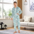 thumbnail image 3 of Adult Onesie Cat Flower Grass Zipper One-Piece Pajamas Unisex with Pockets, 3 of 6