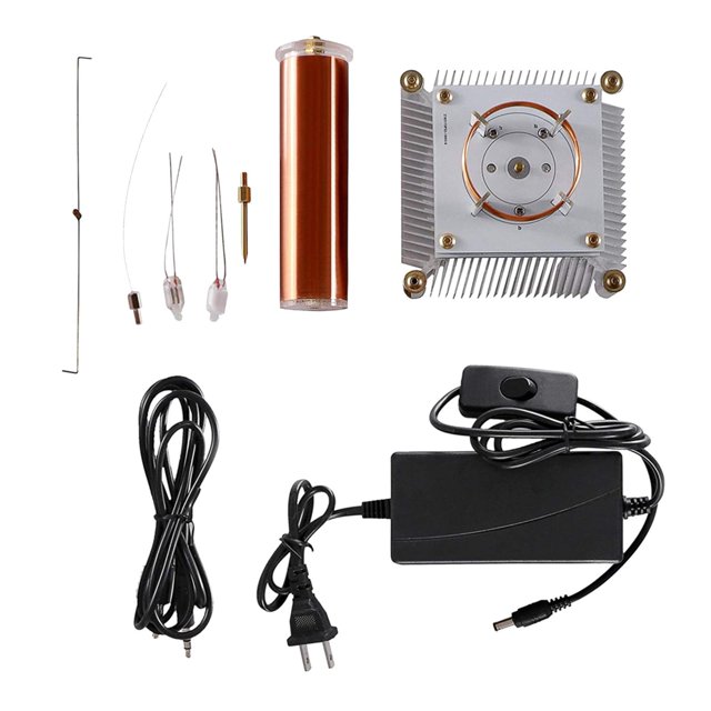 DIY de bobina pequeña Tesla DC 24V 3A Transmisión inalámbrica para + Potencia Enseñanza Demostración Física Tablero de bricolaje perfke Plasma de bobina de Tesla musical