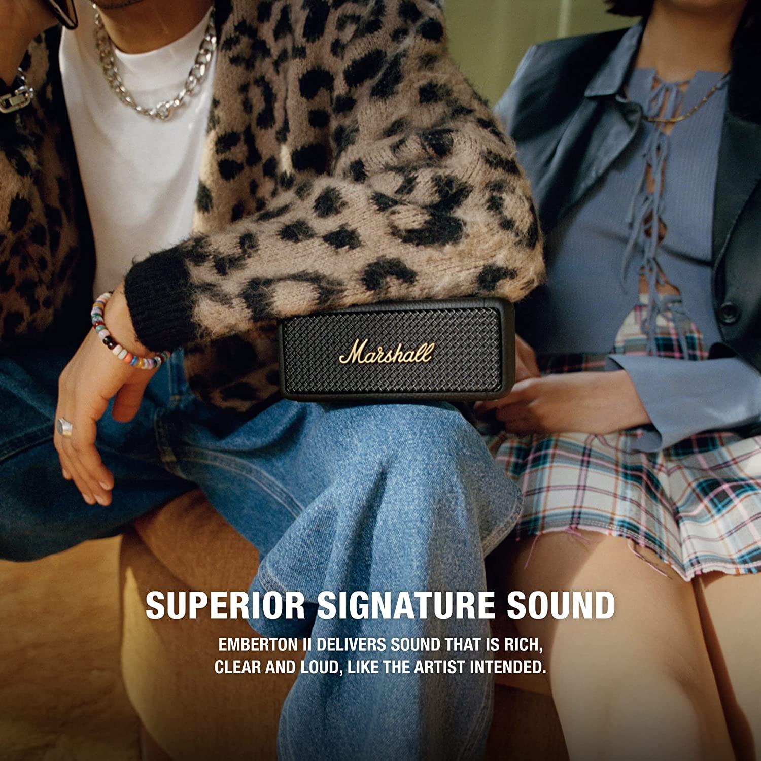 Marshall Emberton Ⅱブラック&ブラス Marshall Emberton II Portable Speaker with 30+ Hour Battery