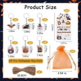 thumbnail image 6 of Serencatcher 72pcs Halloween Party Favors, 24pcs Black Orange Halloween Baby Shower Birthday Party Decorations Include Arcylic Keychains Thank You Gift Tags Organza Bags for Retro Happy Halloween, 6 of 6