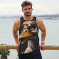 thumbnail image 6 of Lsque Modern Funny Duck Pattern Mens Tank Tops Muscle Athletic Quick Dry Sleeveless Workout Fitness T Shirts Beach Tank Top, Loose-fit Sleeveless Shirt for Men-Large, 6 of 7