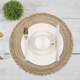thumbnail image 3 of Round Placemats Set of 6 for Dining Table – Woven Heat Resistant Anti-Slid Cotton Kitchen Table Mats 15 inch, Easy to Care, Mixed Color, Light Brown, 3 of 6