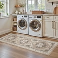 thumbnail image 5 of UERMEI 2'x6' Runner Rug for Hallway, Machine Washable Vintage Runner Rug Distressed, Non Slip Kitchen Floor Mat, Low Pile Rugs for Kitchen Halfway Bedroom Laundry Entryway, Brown Beige, 5 of 11