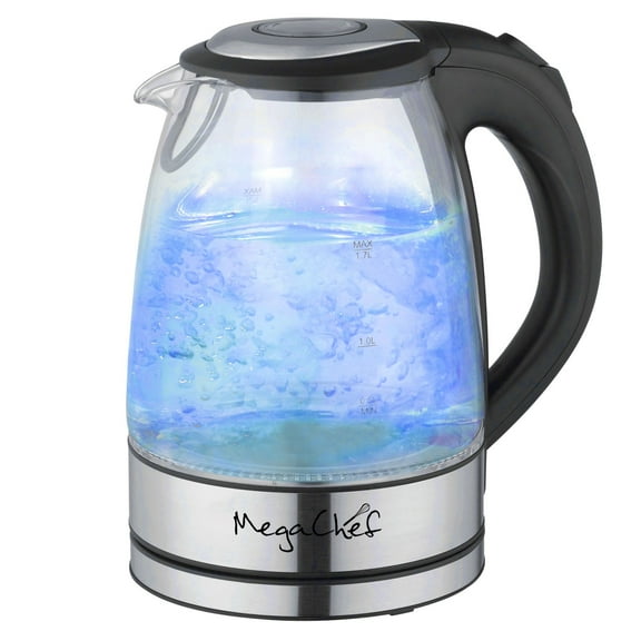 Megachef MGKTL-1761 1.7 Litre Glass & Stainless Steel Electric Tea Kettle