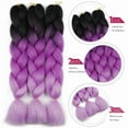 thumbnail image 4 of XmhyTop 2 Bundles 24" Rainbow Two-Tone Ombre Jumbo Braid Hair - Crochet, Twist & Box Braiding Extensions，Black to Yellow Brown, 4 of 5