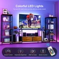 thumbnail image 5 of FEXIA TV Stand for TVs up to 65 Inch Entertainment Center with 2 Bookshelves Rustic Farmhouse Modern TV Console with 2 Fabric Drawers, LED Lights & Power Outlets for Living Room, 5 of 6