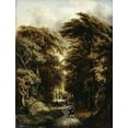 thumbnail image 2 of Rombouts, Gillis 12x14 Black Ornate Wood Framed with Double Matting Museum Art Print Titled - In The Forest, 2 of 4