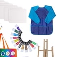 thumbnail image 3 of 27 Piezas Ni?os Pinceles De Pintura Juego De Herramientas De Pincel De Pintura Ni?os Peque?os DIY Azul SM SunniMix Delantal de pincel de pintura para niños, 3 of 5