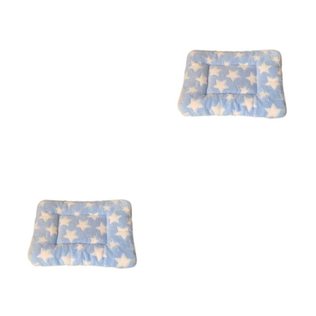 Youkk Washable And Machine Washable Pet Mat For Long-lasting Thick Warm Polyester Cartoon Dog Sleeping Mat Blue Star 30*40cm 2Set