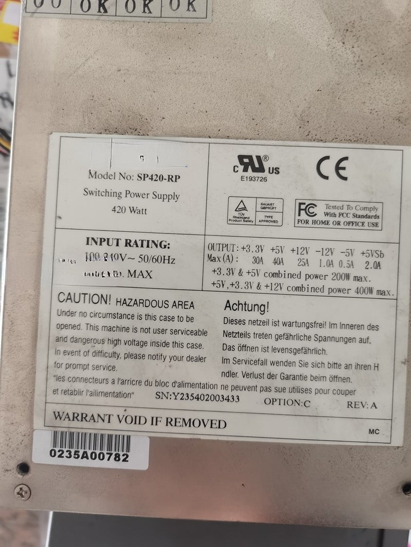 SP420-RP 420W workstation industrial computer power supply