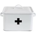 thumbnail image 2 of Creative Co-Op DA7188 Enameled First Aid Box with Lid & Black Cross on Front, 2 of 6