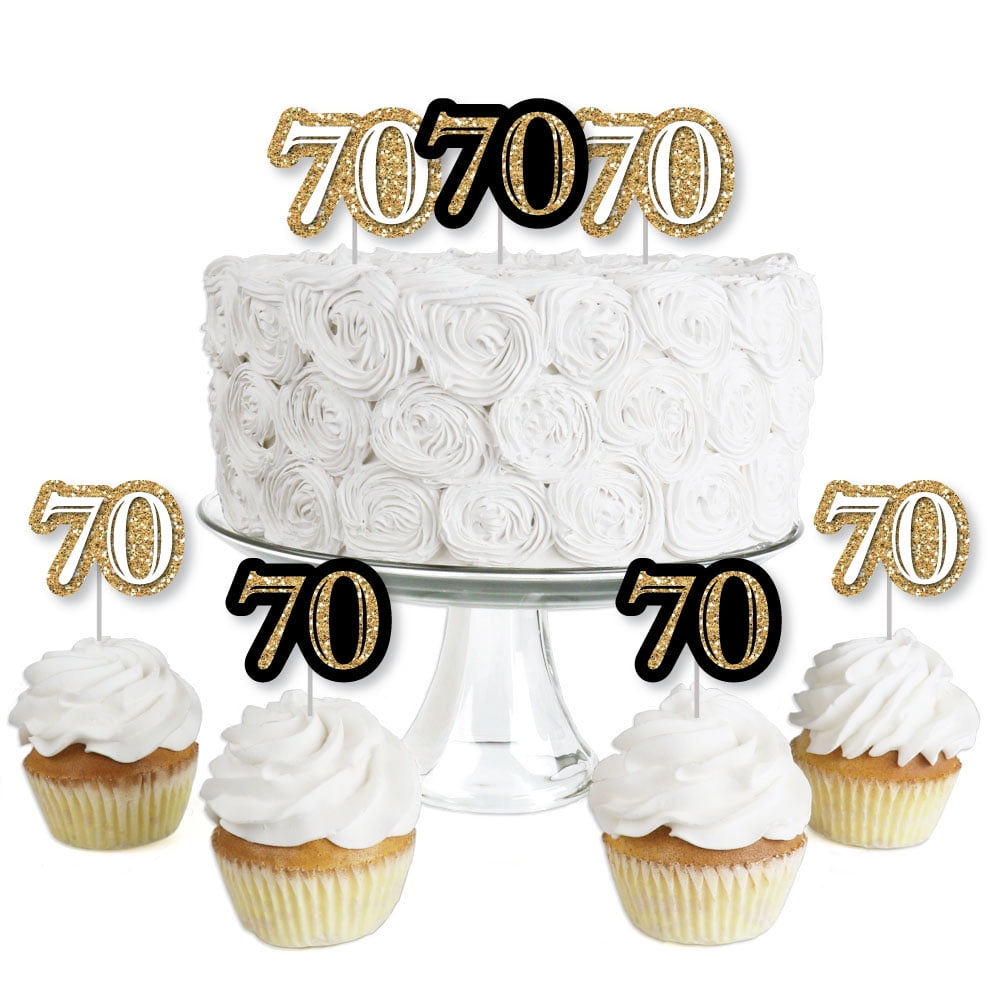 70th Birthday Cupcake Toppers,Seventieth Cupcake Topper Seventies Bday 70th Birthday Decorations 70th Party Decorations for Birthday