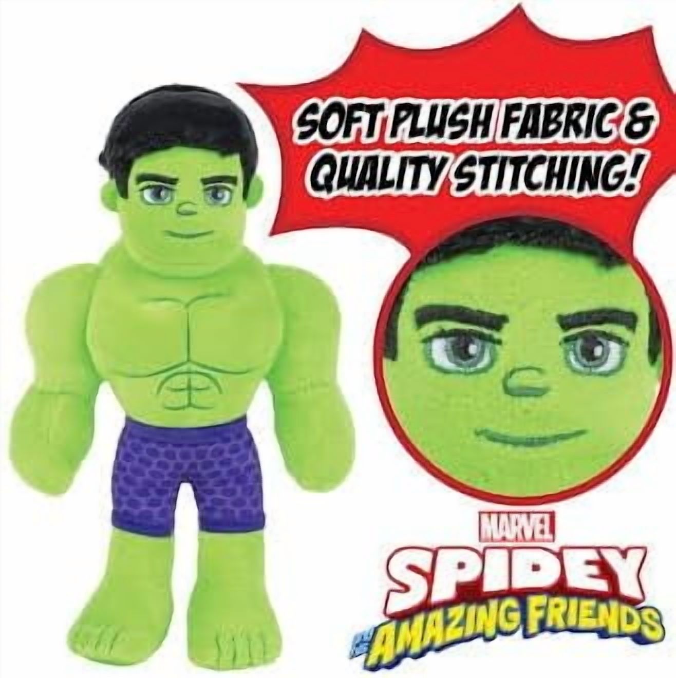 Marvel Spidey & His Amazing Friends 8" Plush 3-Pack Set - Hulk, Black Panther, Iron Man - Officially Licensed Stuffed Animal Toy Figures - Spider-Verse Gift for Kids