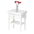 thumbnail image 3 of 1:12 White Mini Bedroom Furnishing Articles Wooden Bedside Table Model, 3 of 4